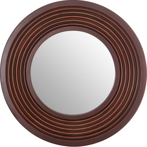 Premier Housewares Oval Wall Mirror/ Brown Mirrors For Bathroom / Bedroom / Garden Walls Fancy Wall Mounted Mirrors For Hallway With Gold And Brown Finish 102 x 6 x 102 (1/5)