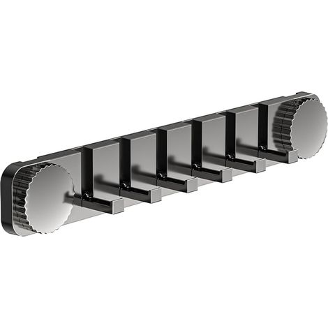 1 appendiabiti da parete, 40×6×3 cm, gancio a ventosa per doccia, portasciugamani, riutilizzabile, per cucine, può appendere asciugamani, accappatoi, spugne da bagno, - Grigio canna di fucile (1/5)