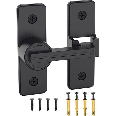 Pestillos de seguridad para puertas, cerraduras de aleación de zinc de alta resistencia para puertas corredizas de granero, jardín, baño y garaje (negro)