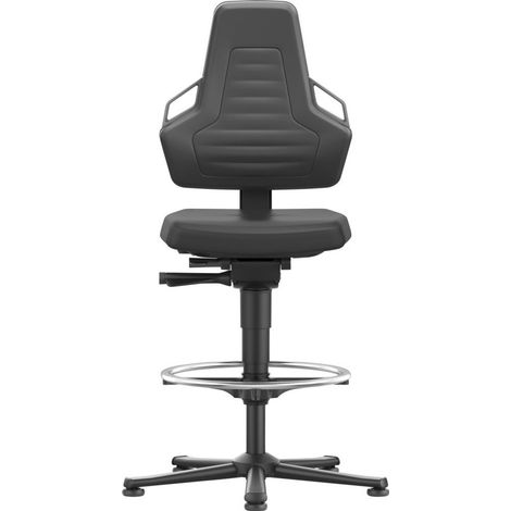 bimos Arbeitsstuhl Nexxit 3 Griff grau Sitzhöhe 570-820 mm Stoff schwarz,Fußring (1/5)