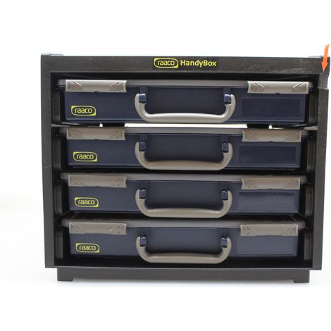 [GEBRAUCHT] B-Ware Raaco Handy Box 26,5 X 37,6 X 31 Cm (Bestückt) 4 Sortimentskoffern Kunststoff
