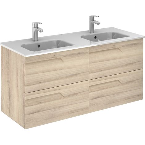 Ensemble de meubles de salle de bains avec 4 tiroirs compacts VITALE - ROYO Couleur : Beige Nature - Options : Meuble de salle de bains + vasque (1/2)