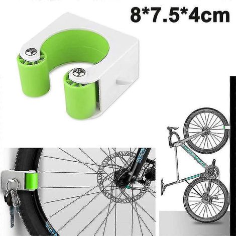 Support mural pour vélo avec boucle de stationnement, pour VTT et vélo de route. Rangement vertical avec clip et pince. Présentoir pour vélo avec boucle de stationnement. (1/5)