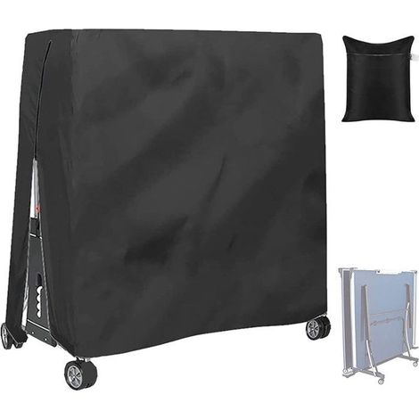 1 Housse de protection pour table de ping-pong, Tissu 210D imperméable, Anti-UV, Cordon de serrage, Extérieur (1/5)