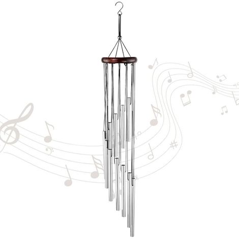 Carillon éolien commémoratif en métal pour intérieur et extérieur avec 12 longs tubes en alliage d'aluminium pour terrasse, balcon (1/5)