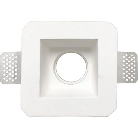 PORTAFARETTO IN GESSO A SCOMPARSA GU10 MR16 LATO 12cm (1/3)