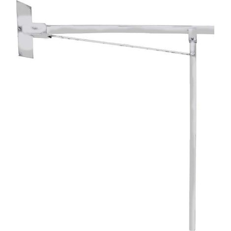 Maniglione ribaltabile inox bianco con appoggio a pavimento nofer 15062.W