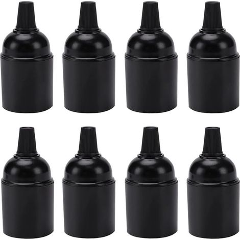 CYRILL – Set di 8 prese Edison vintage in bachelite con cacciavite – Nero E27 (1/5)