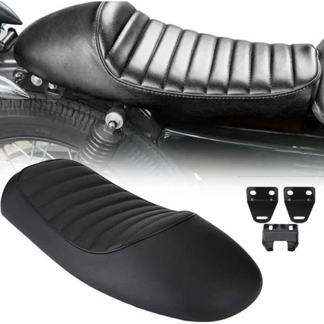 Moto cuir PU Vintage Cafe Racer Seat selle plate pour Honda CG125 GN CG CB400SS noir -HB065 (1/3)