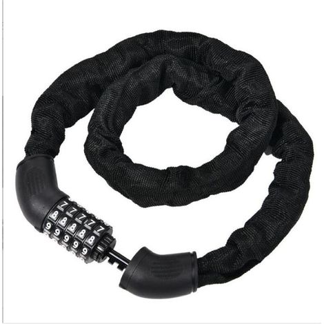 97,2 cm, Lot de 1, Noir Serrure à combinaison Anti vol de vélo avec chaîne et cadenas à 5 chiffres (1/5)