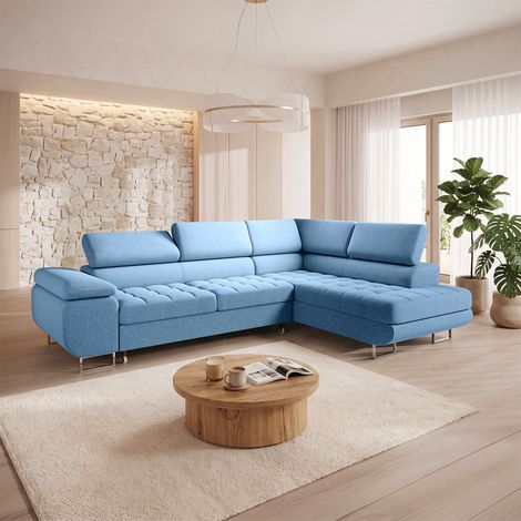 Ecksofa, rechts umwandelbar, 4-Sitzer, Eden Blau (1/5)