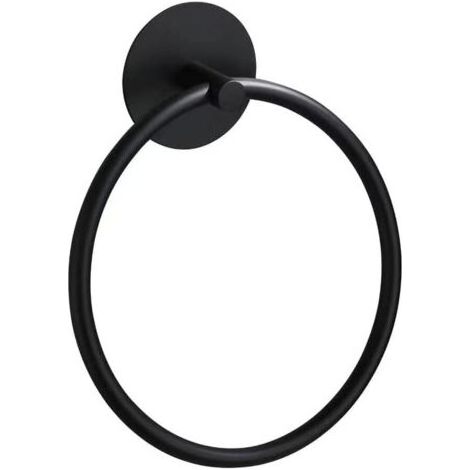 Runder, 16 cm großer Handtuchring aus Edelstahl zur Wandmontage für Bad, Küche, Dusche, Handtuchhalter, Mattschwarz (1/5)