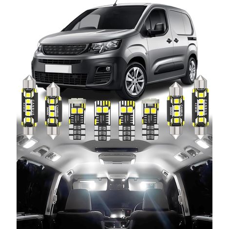 9pcs B9 Partner II/Partner Tepee/Berlingo II/Berlingo Multispace 2008-2018 LED Interior Lighting Kit White 6000K (1/5)