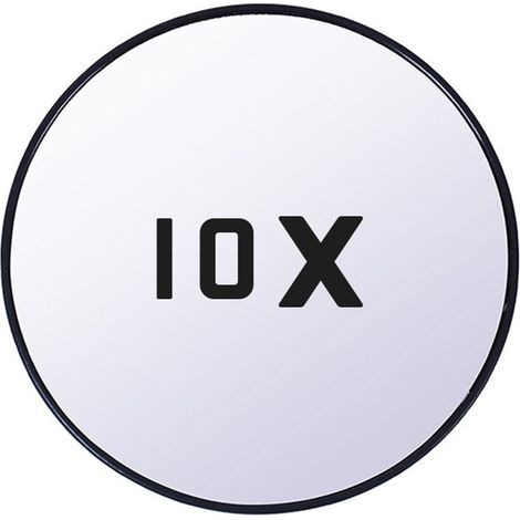 Miroir de Maquillage - Grossissement x10 - Avec ventouse - Miroir grossissant - Rond - Miroir de douche portable pour salle de bain - Pour un maquillage et des soins de la peau détaillés de près - 88 (1/5)