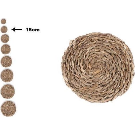 15 cms salvamantel redondo fibra natural ecologico ,               diametro 15 cms.