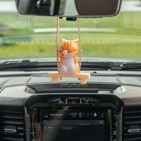 Mignon Chat Ornement de Voiture, Accessoires pour Voiture Chat Décoration de Pendentif de Voiture pour Rétroviseur de Voiture Intérieur Accessoires (1/5)