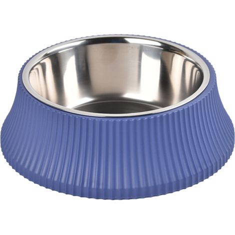 Colonne romaine bol pour animaux de compagnie anti-renversement détachable en acier inoxydable bol de nourriture bleu grand cercle (1/5)