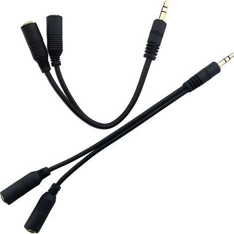 Adaptateur Double Jack 3.5MM - Mobile, MP3 ou tout autre appareil à prise Jack 3,5mm compatible