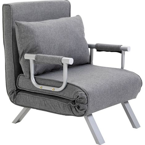 Umbaubarer Relaxsessel mit Bettfunktion, Grau, 65x69x80 cm