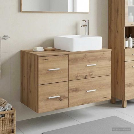 vidaXL Bathroom Furniture Set 2 pcs Artisan Oak Engineered Wood (1/5)