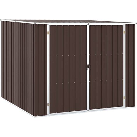 Abri de jardin,Remise Cabane pour outils,Stockage Rangement Extérieur Marrron 195x198x159 cm Acier galvanisé CFW86374 (1/5)