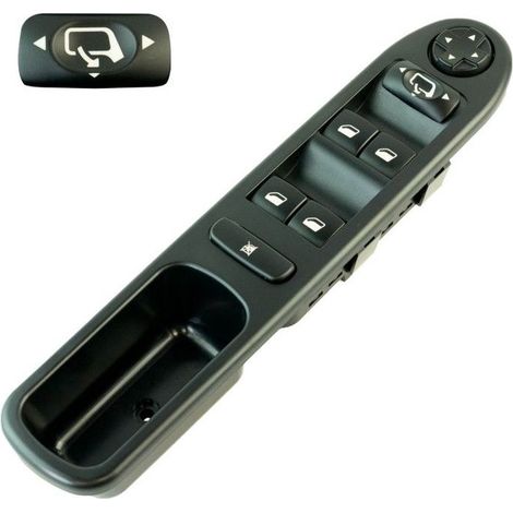 Commande lève vitre pour Peugeot 207 et 207+ (2006-2014) avant gauche (côté conducteur) (5 portes) 6554QG (1/5)