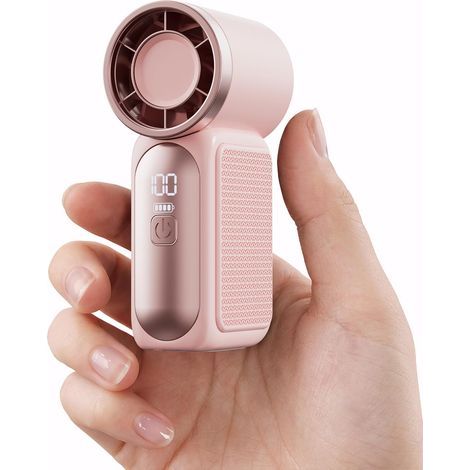Gaiatop Mini Ventilatore Portatile con 6 Velocità, 16.900 RPM, Alta Velocità, Display LED, Ricaricabile tramite USB, Mini Ventilatore con Cavo per Trucco, Viaggio, Uso Esterno, Regalo per Donne e (1/5)
