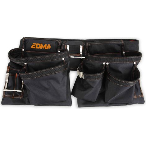 Ceinture Poche à Outils en Nylon - Sac Porte Outils avec 12 Rangements pour Bricoleur - 2 Porte Marteaux - Sangle Réglable - 280055 - Outil de Travaux pour et Particulier