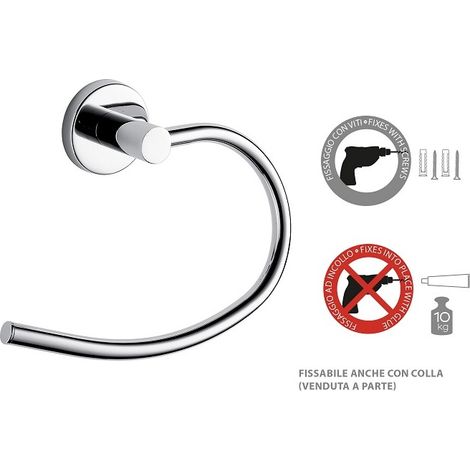 FELCE PLUS PORTASALVIETTE AD ANELLO CROMATO CON BIADESIVO