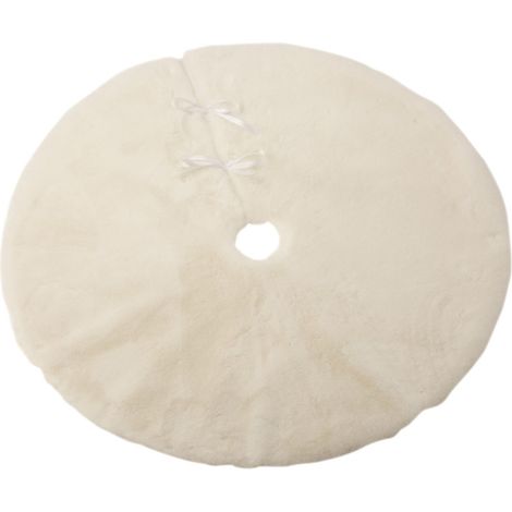 Cache-Pied pour Sapin "Rond" 90cm Blanc (1/2)