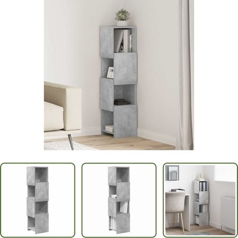 Rangement - Meuble d'angle Gris béton 25,5x25x102cm Bois d'ingénierie (1/5)