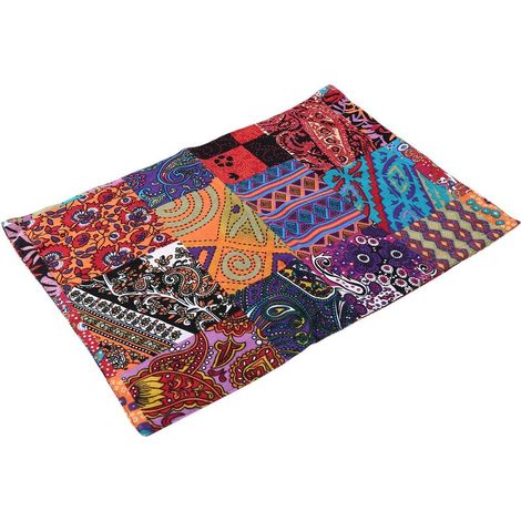Nappe en lin et coton, double épaisseur, style bohème rétro, chemin de table, 32 x 45 cm (1/5)