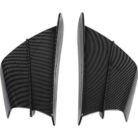 Ailerons latéraux de moto, 1 paire, ailerons aérodynamiques style fibre de carbone (1/4)