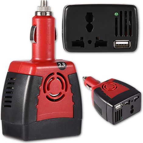 Convertitore di tensione per caricabatterie da presa accendisigari a 220 V 150 W / USB (1/5)
