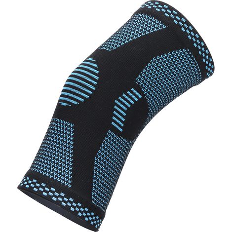 Genouillère de cyclisme élastique en nylon, bande de compression flexible anti-blessure pour basket-ball volleyball sports extérieurs, taille L 48-53cm (1/5)