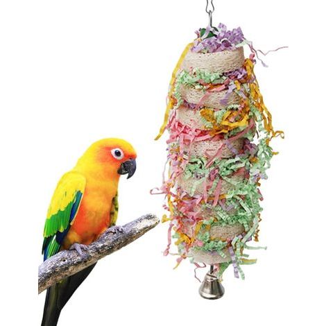 Jouets de recherche d'oiseaux – Jeu de déchiquetage avec crochets  Jeu de déchiquetage d'oiseaux  Jouet d'entraînement pour cage conure calopsitte perruche, perroquet, inséparable, petits et moyens (1/5)