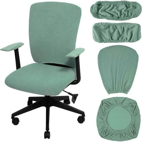 JSSEVN - Office Chair Cover with Stretchable Armrest Cover, Waterproof Office Chair Cover, Swivel Office Chair Cover (1/5)