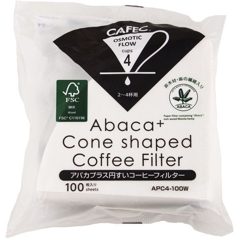 Filtro caffè Abaca + tazza bianca 4 100 pezzi APC4-100W