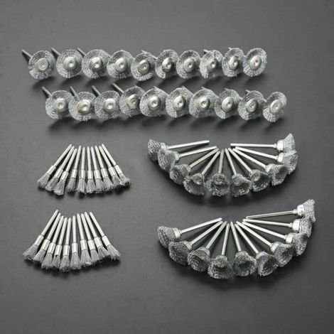 Ensemble de brosses métalliques de 3 mm (60 pièces), roues en fil d'acier, ensemble de brosses à stylo, accessoires pour outils rotatifs (1/5)