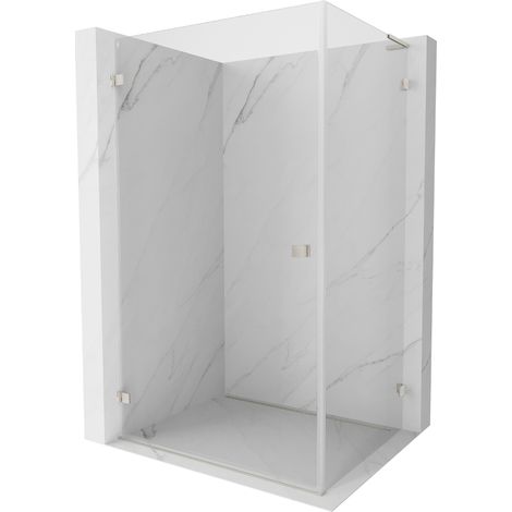 Mexen Lunar-B L cabine de douche pivotante gauche 100 x 80 cm, transparent, nickel brossé - 832L-100-080-97-00-L (1/5)