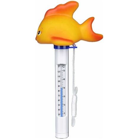 Thermomètre flottant pour piscine, thermomètre incassable pour l'eau, thermomètre de température d'eau, thermomètre de bain, thermomètre pour bassin et piscine (poissons rouges) (1/5)