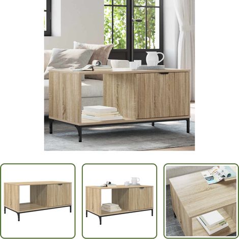Holz Couchtisch - Couchtisch Sonoma-Eiche 90 x 49 x 46 cm Holzwerkstoff (1/5)