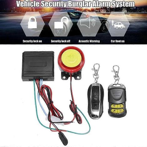 1 juego de sistema de alarma antirrobo para motocicleta, scooter y motocicleta, incluye 2 mandos a distancia. (1/5)