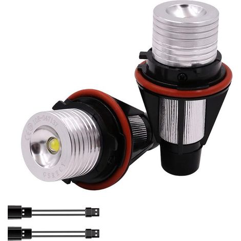 LaBlanc - Lot de 2 ampoules LED de 5 W pour voiture,anneaux halogènes de phares de type «Angel Eye», blanc (1/5)