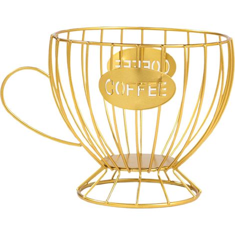 Kaffeekapsel-Organizer, Snack-Display, Küchenregal, Büro-Aufbewahrungsständer, Accessoire für die Kaffeeecke zu Hause – Gold