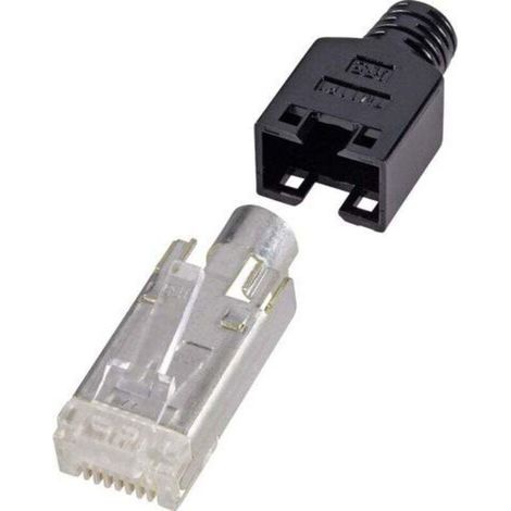 Connecteurs RJ45 blindés CAT5e – 10 pièces, type H9540.4-10, 8P8C, droit, noir (1/2)