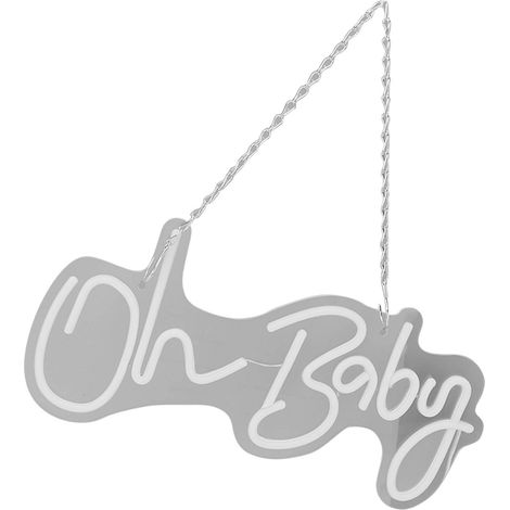 Enseigne lumineuse néon « Oh Baby » en acrylique, avec port USB, décoration murale, éclairage néon pour bar, mariage, fête, anniversaire, célébration Sismoni, lumière chaude (1/5)