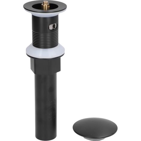 Bouchon de Vidage pour Lavabo en Cuivre et Acier Inoxydable - Anti-Colmatage, Installation Simple, Adapté aux Siphons Standard US (Trous 3.7-1.8in), Matériau Durable, Noir Mat, Accessoire Salle de Bai (1/5)