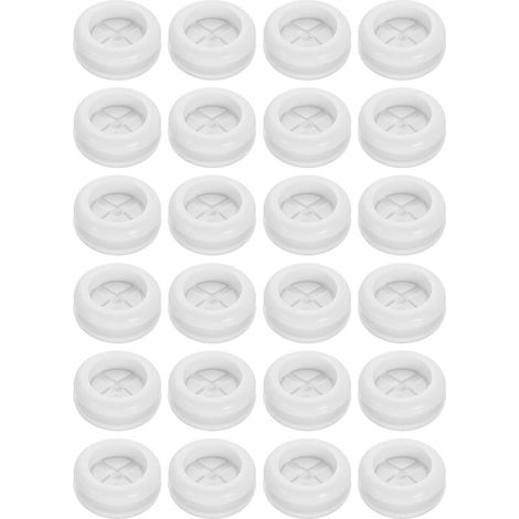 Lot de 24 œillets en caoutchouc pour trou de perçage de 16 mm, 14 mm ID double face pour protection de câble de pare-feu, blanc (1/5)