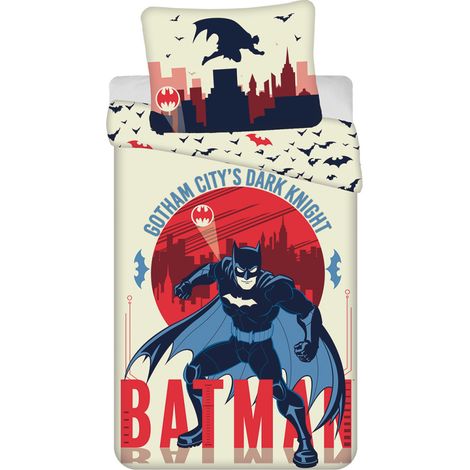 JERRY FABRICS PARURE DE LIT RÉVERSIBLE BATMAN GOTHAM´S KNIGHT - HOUSSE DE COUETTE 140 X 200 CM + TAIE D'OREILLER 70 X 90 CM - 10 (1/4)
